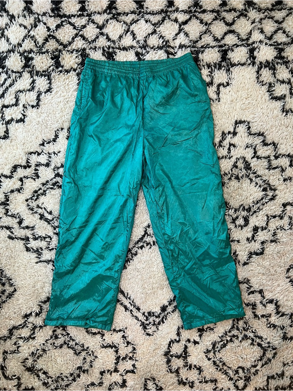 Vintage Wilson Staff Gore-tex Teal Blue Nylon Lined Track Pants - Mens Large